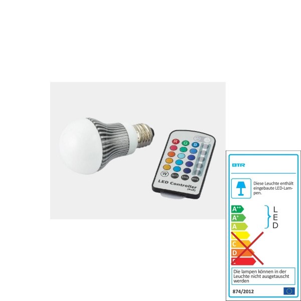 Betterlighting - Leuchtmittel LEDx4 - BT0124 - A60 RGB Farbwechsel mit Fernsteuerung