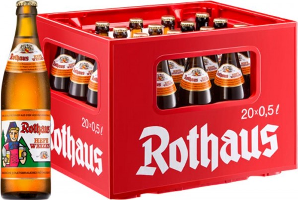 20 x Rothaus Hefeweizen 0,5 L 5,4% vol. Originalkiste MEHRWEG