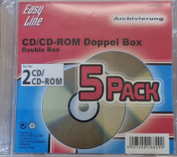 CD-Rom Doppel box 5 Hüllen zum archivieren
