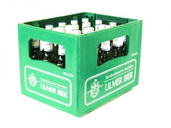 20 x Bauhöfer (Ulmer) Export 0,5 Liter 5,4% vol. Originalkiste MEHRWEG