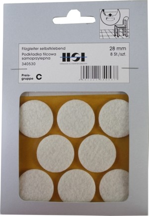Filzgleiter selbstklebend weiß 28mm