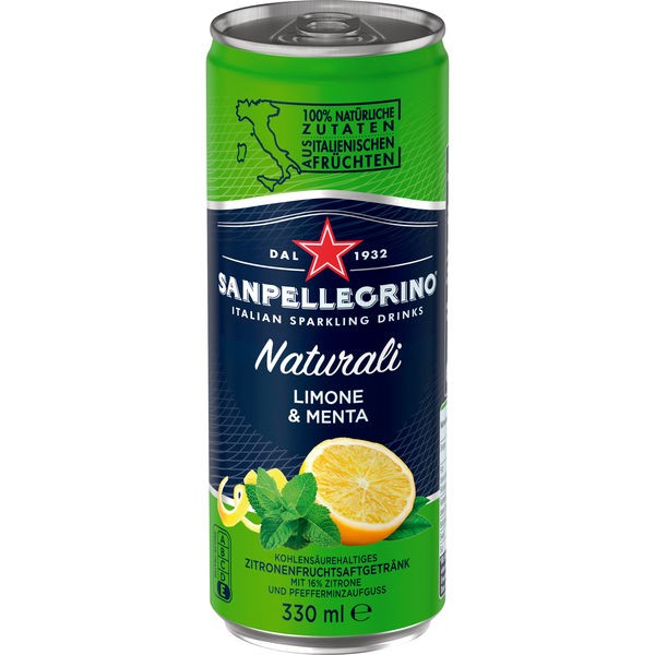 24 Dosen San Pellegrino Limone e Menta a 0.33L inc. 6,00€ EINWEG Pfand Limonade Limone + Minze
