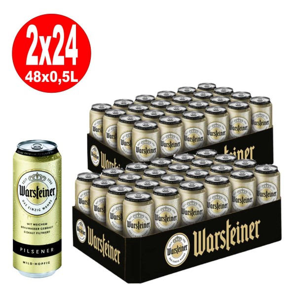 2 x Warsteiner Pilsener 24x0,5L Dosen 4,8% Vol_EINWEG