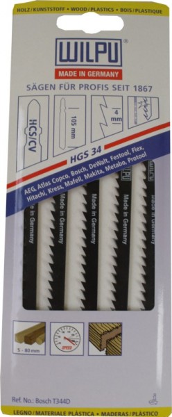 Stichsägeblätter hgs 34 A. 5 Stk.