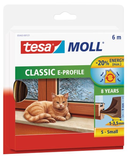 tesamoll® CLASSIC E-Profil Gummidichtung Braun 6 m : 9 mm : 5,5 mm