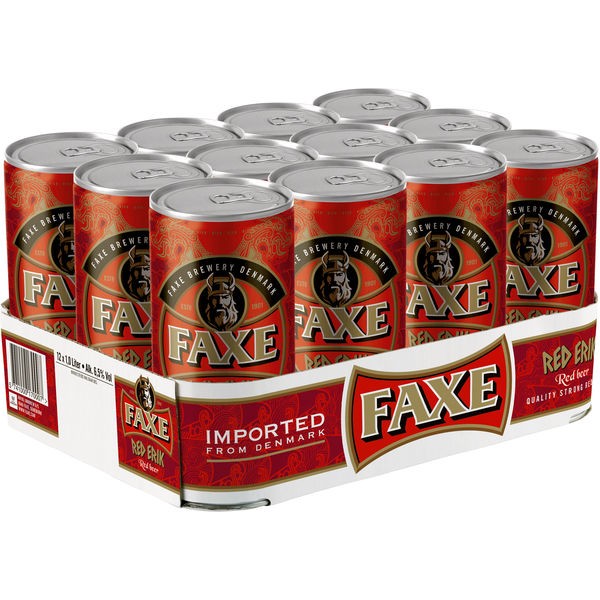 12 x Faxe Red Erik 6,5 % vol 1 Liter Dose