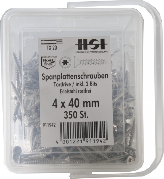 Spanplattenschrauben 4x40mm TX 20 350 Stk.