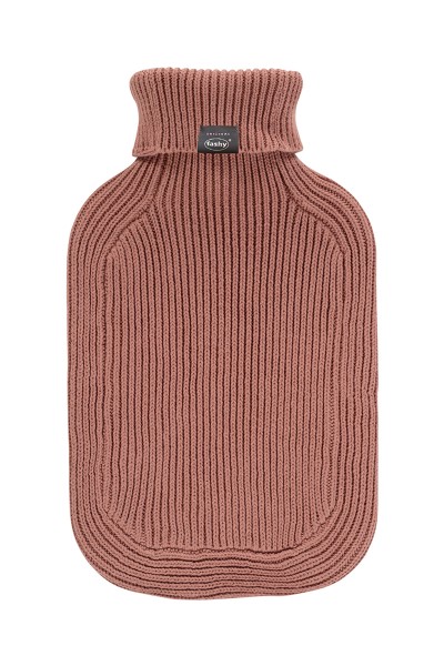 Fashy 67429 26 WÄRMFLASCHE MIT ROLLKRAGEN-STRICKBEZUG hell braun 2,0L