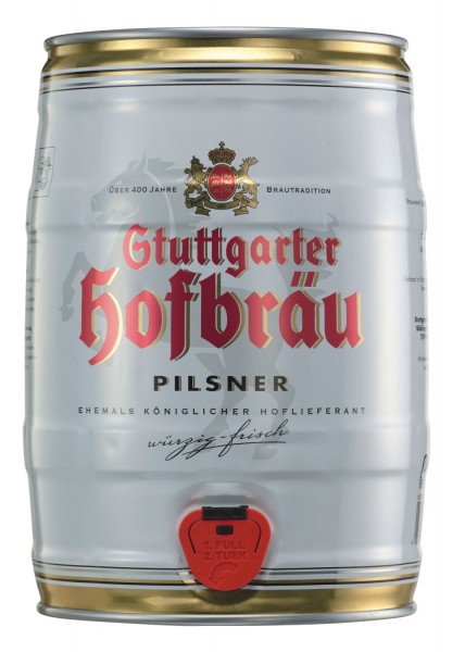 2 x Stuttgarter Hofbräu Pilsner 5 L Fass 4,9 % vol. REDUZIERT MHD 07/2019
