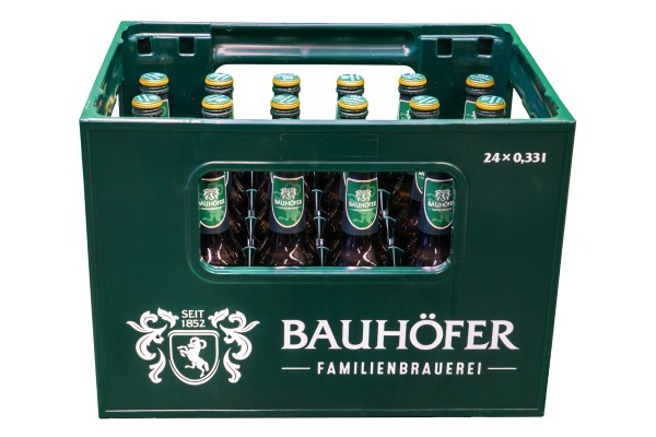 24 x Bauhöfer (Ulmer) Pilsener 0,33 Liter 5,2% vol. Originalkiste MEHRWEG